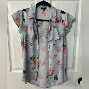Express off the shoulder button down blouse